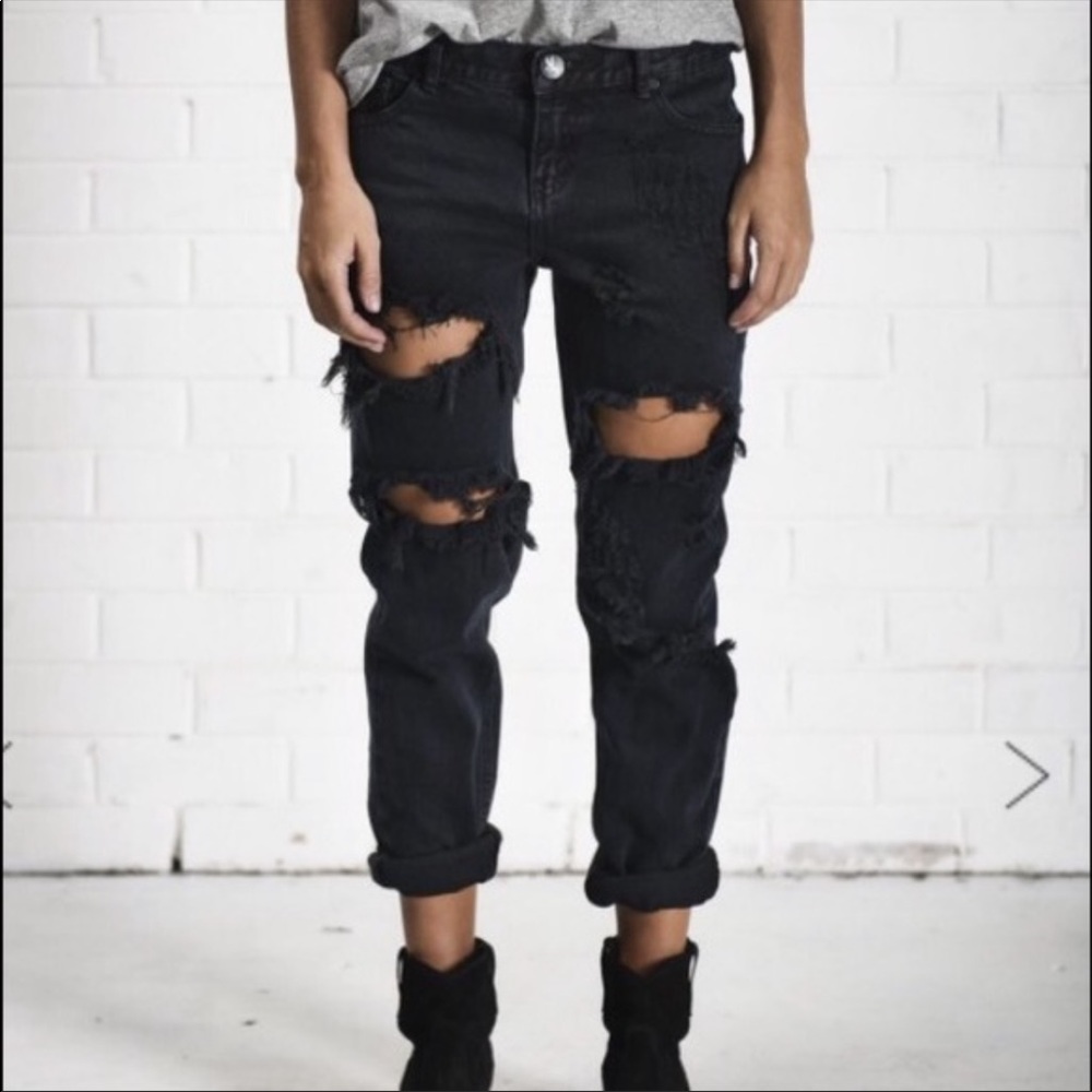 One Teaspoon | free people awesome Baggies Denim Destroyed